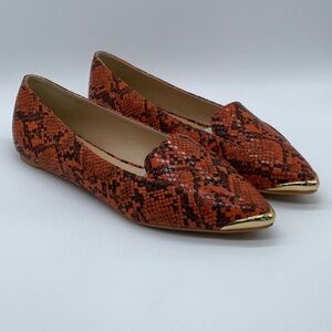 Penny Loves Kenny Nik Flat orange faux snake